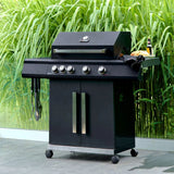 Grillstream Stealth 4 Burner Gas and Charcoal BBQ with Side Burner