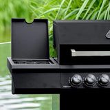 Grillstream Stealth 4 Burner Gas and Charcoal BBQ with Side Burner